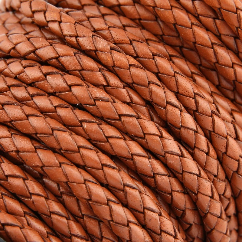 5mm Saddle Tan, Braided Bolo Cord, Leather, #M-1633-STAN