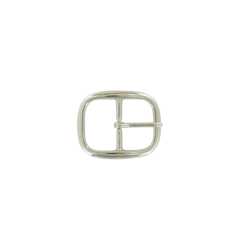 1 1/2 Shiny Nickel, Center Bar Buckle, Solid Brass, #C-1346-SBN