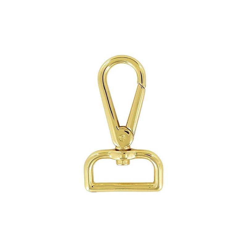 1 1/4 Shiny Gold, Lever Swivel Snap Hook, Zinc Alloy, #P-2947-GOLD