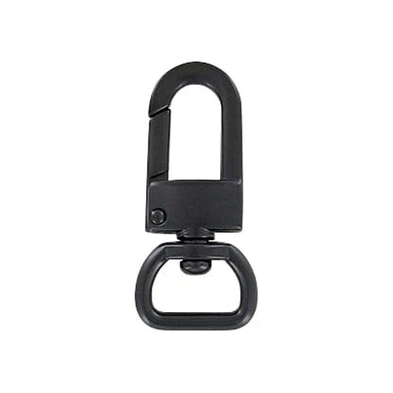 1/2 Matte Black, Lever Swivel Snap Hook, Zinc Alloy, Zinc Alloy-5pk, #P-2765-BLK