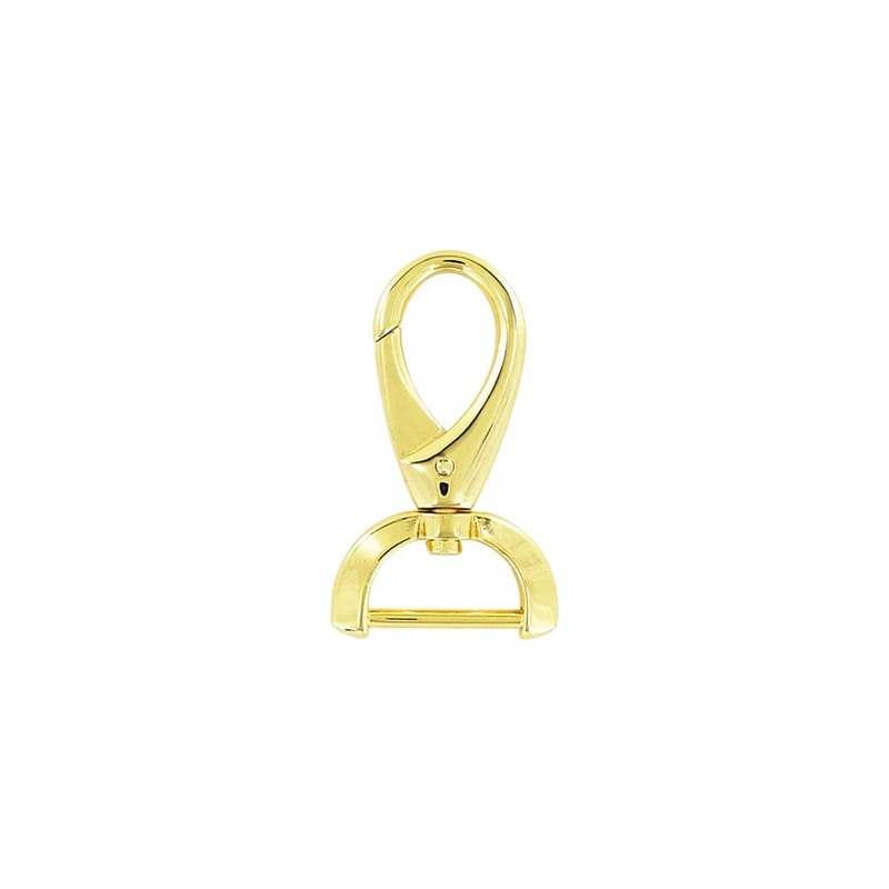 1 Shiny Gold, Lever Swivel Snap Hook, Zinc Alloy, #P-3059-GOLD