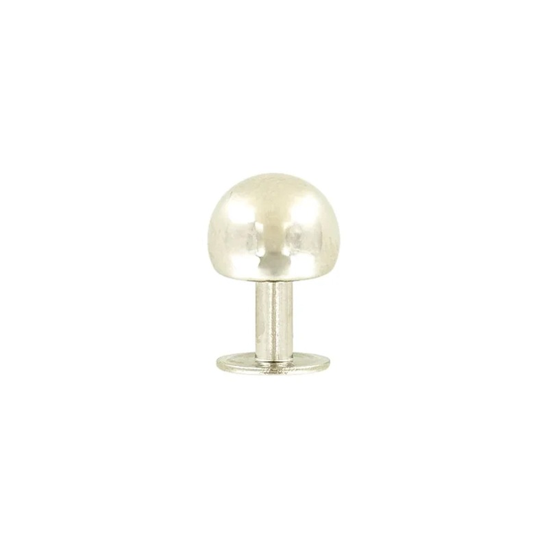 10 mm Nickel, Round Ball Bottom Stud, Solid Brass-PK10, #P-2998-SBN