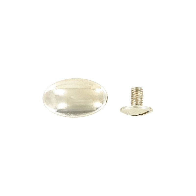10mm Shiny Nickel, Stud Post and Screw, Zinc Alloy-PK5, #P-2787