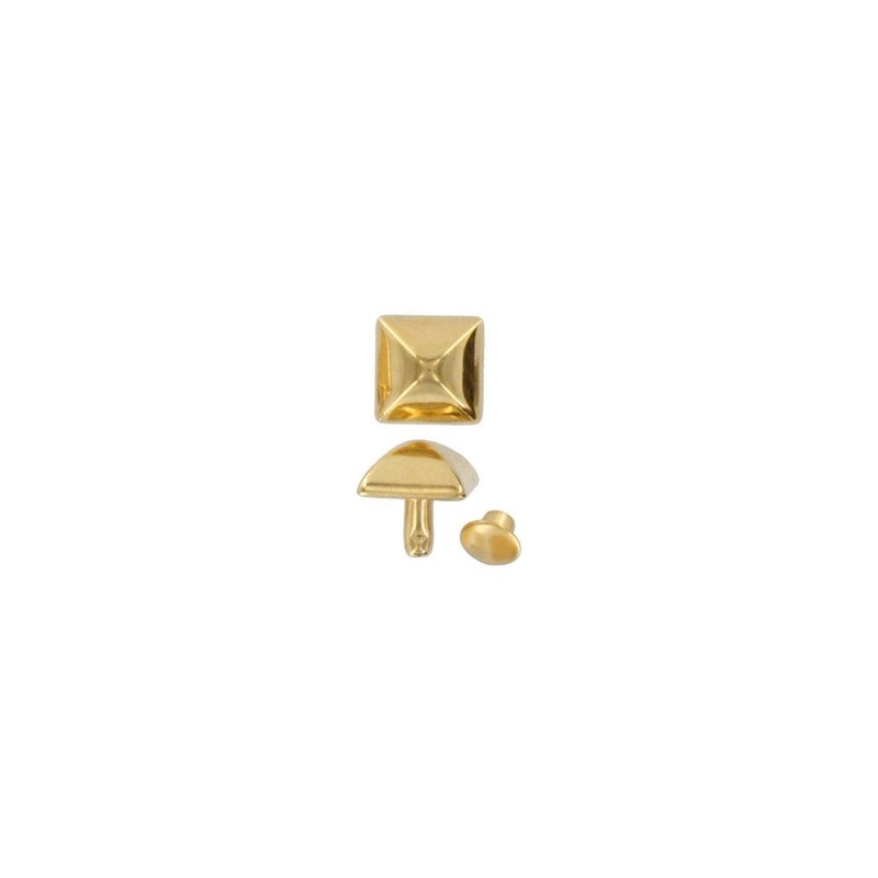 11mm Gold, Pyramid Rivet Stud, Steel – PK5, #P-2977-GOLD