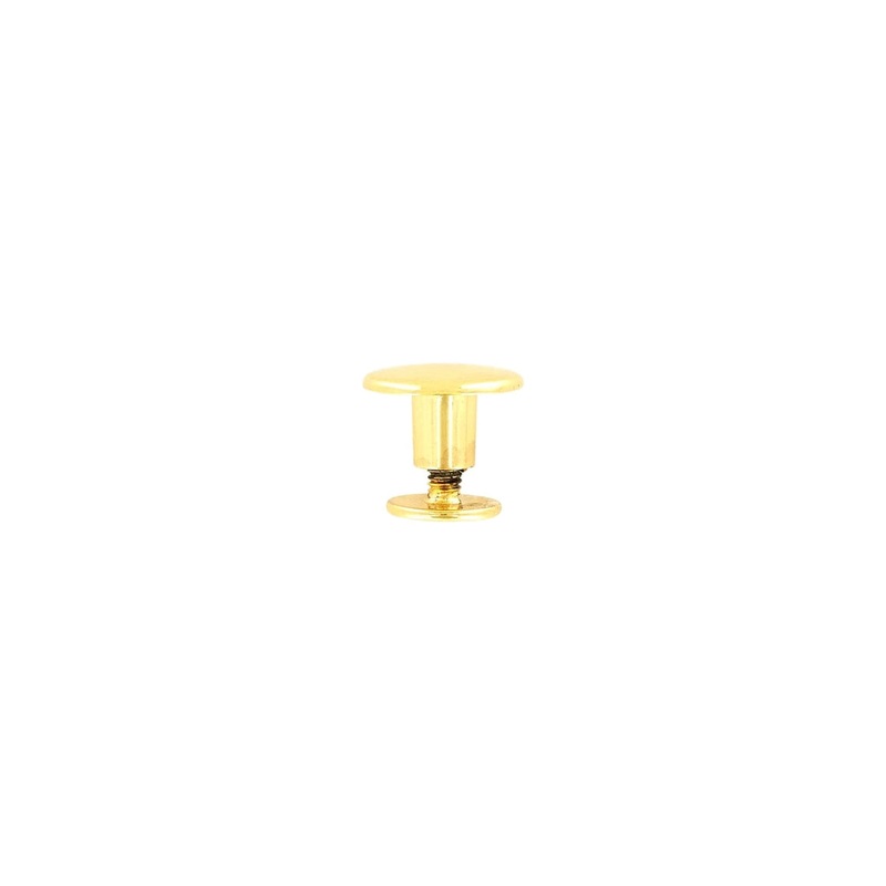 11mm Shiny Gold, Flat Top Stud with Screw, Zinc Alloy – PK5, #P-2781-GOLD