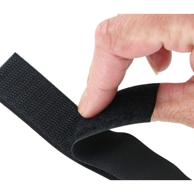 2 Black, Hook & Loop Self-Adhesive, #VEL-2-BLK-2