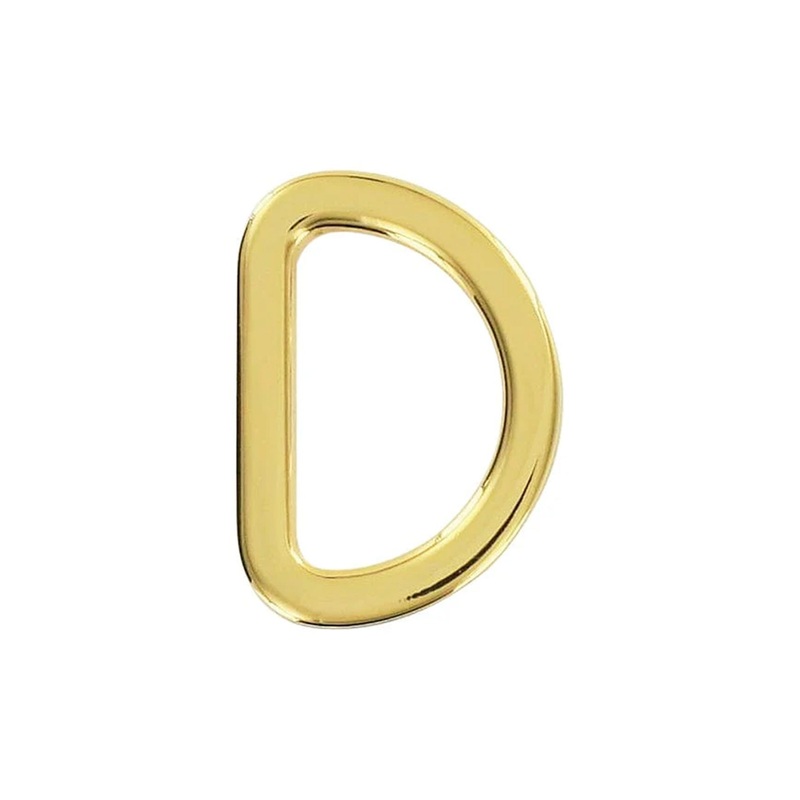 3/4 Shiny Gold, Flat Cast D Ring, Zinc Alloy-PK5, #P-2562-GOLD