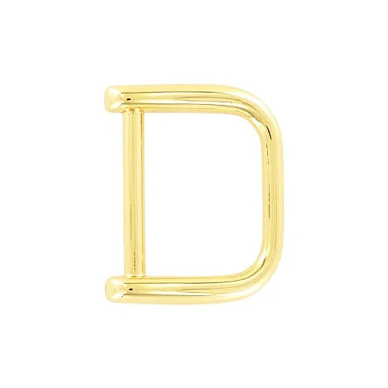3/4 Shiny Gold, Solid D Ring, Zinc Alloy-PK5, #P-2638-GOLD
