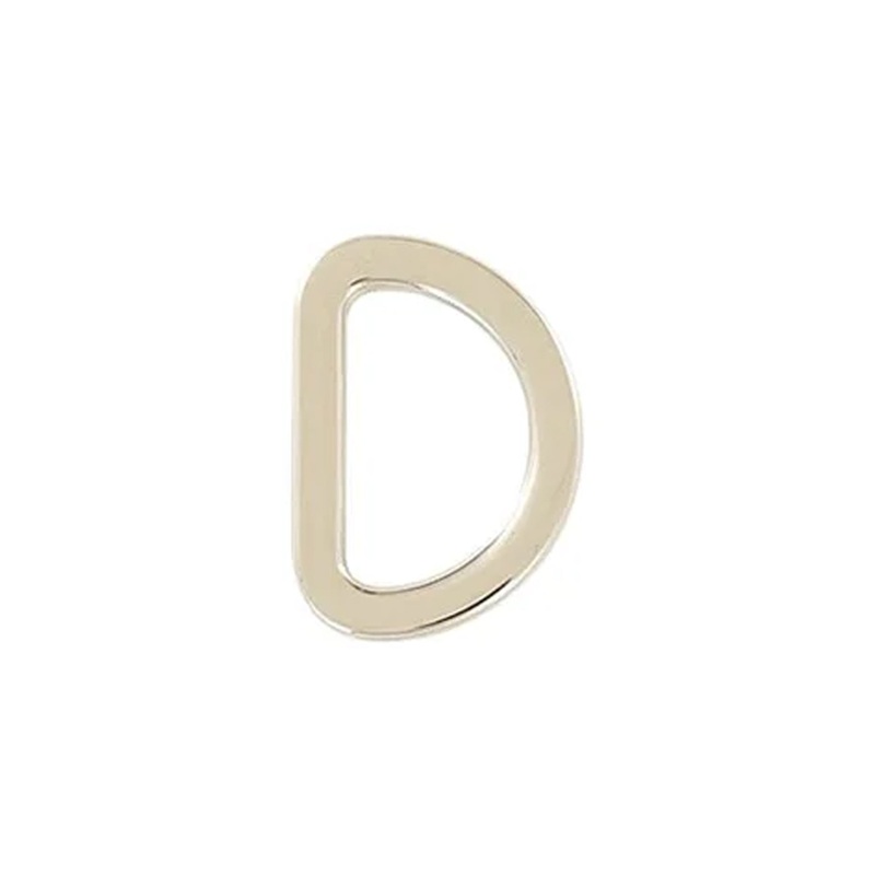 3/4 Shiny Nickel, Flat Cast Solid D Ring, Zinc Alloy-PK5, #P-2562-NIC