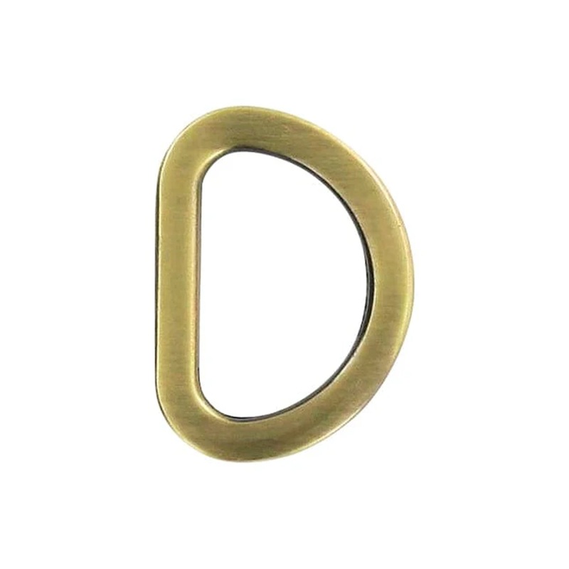 5/8 Antique Brass, Cast Flat D Ring, Zinc Alloy-PK5, #P-2563-ANTB