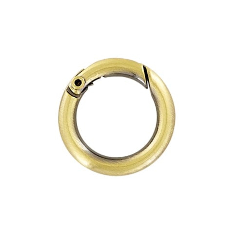 5/8 Antique Brass, Spring Gate Round Ring, Zinc Alloy-PK5, #P-2578-ANTB