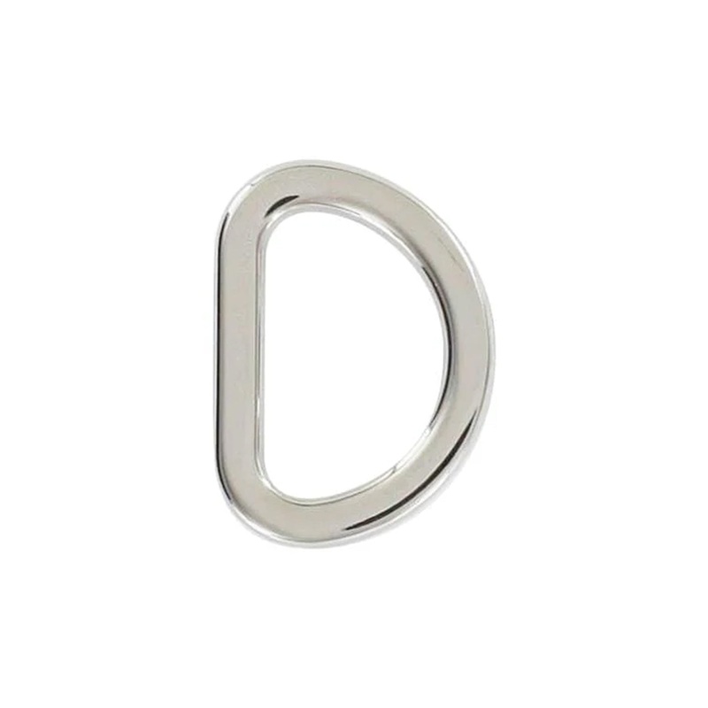 5/8 Shiny Nickel, Cast Flat D Ring, Zinc Alloy-PK5, #P-2563-NIC