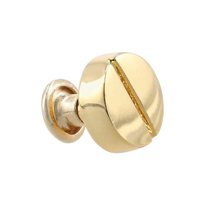 9mm Shiny Gold, Flat Screw Top Rivet Stud, Steel – PK5, #P-2852-GOLD