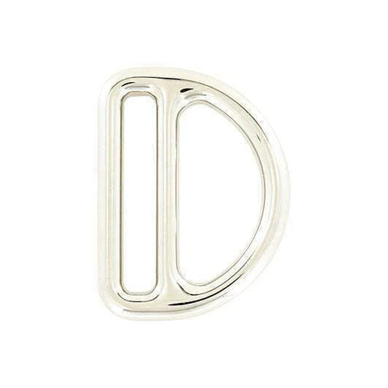 1 1/2 Nickel, Cast Double Loop D-Ring, Zinc Alloy, #C-1893-NIC