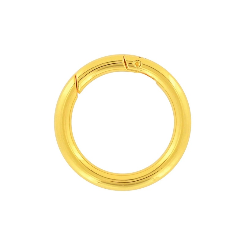 1 1/2 Shiny Gold, Spring Gate Round Ring, Zinc Alloy, #P-2526-GOLD