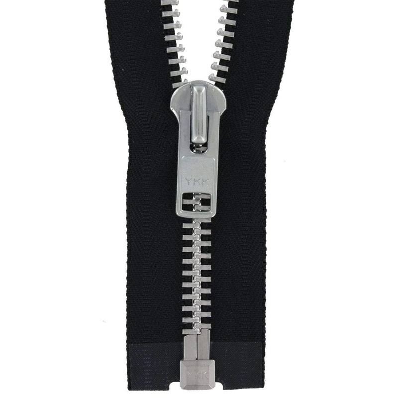 #10 Metal, Black, 24 YKK Separating Jacket Zipper with Aluminum Teeth, #9JK-24-BLK-N