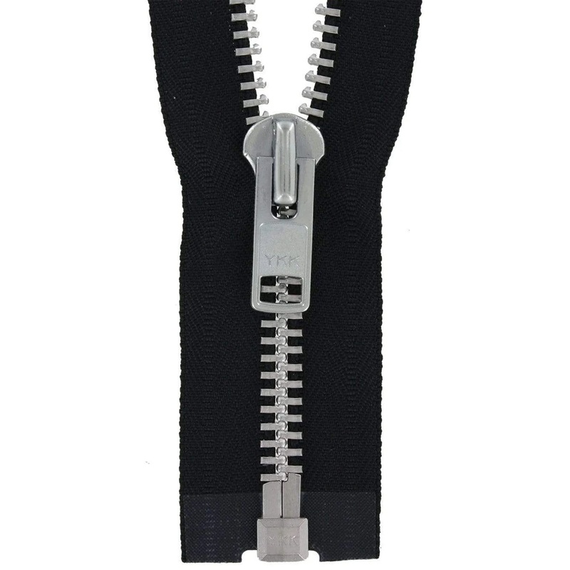 #10 Metal, Black, 30 YKK Separating Jacket Zipper with Aluminum Teeth, #9JK-30-BLK-N