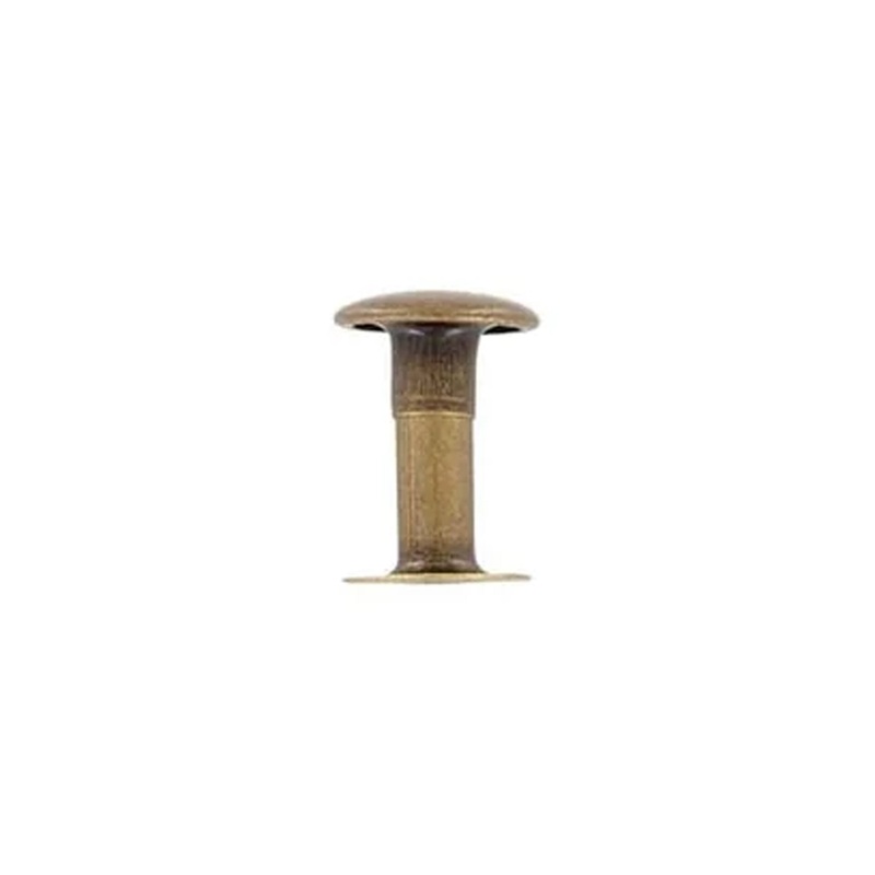 15mm Antique Brass, Single Cap Jiffy Rivets, Solid Brass-100ct, #515S-ANTB