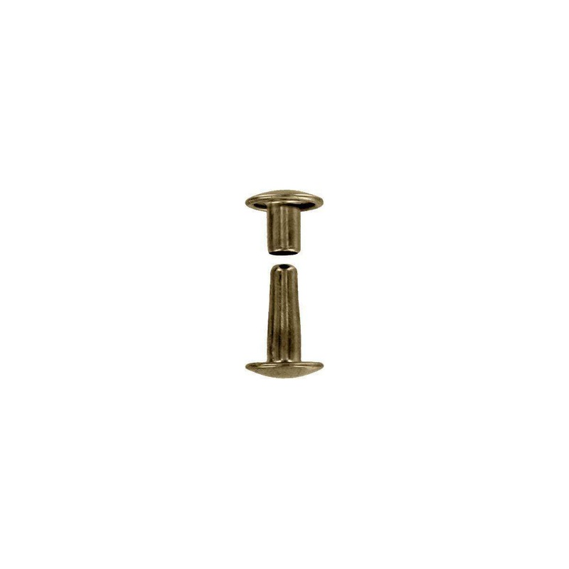 18mm Antique Brass, Double Cap Jiffy Rivets, Solid Brass-25ct, #618D-ANTB