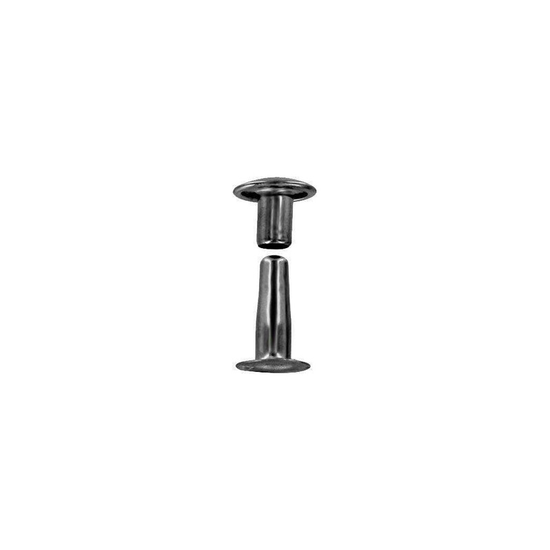 18mm Black, Single Cap Jiffy Rivets, Solid Brass-25ct, #618S-SBBK