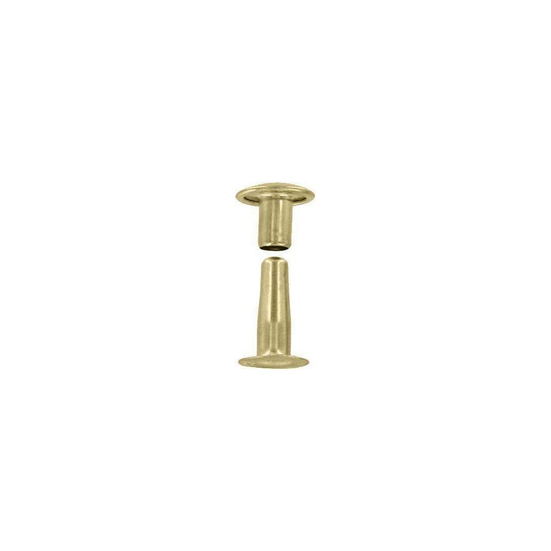 18mm Brass, Single Cap Jiffy Rivets, Solid Brass-25ct, #618S-SB
