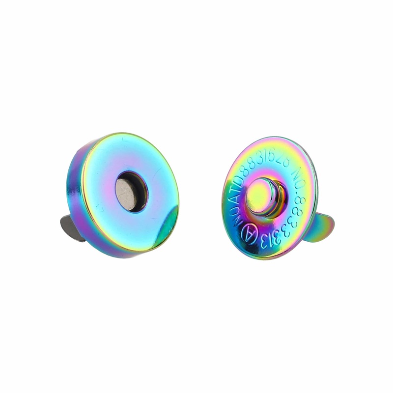 18mm Rainbow, Magnetic Snap, Zinc Alloy-PK10, #P-2603-34-IR