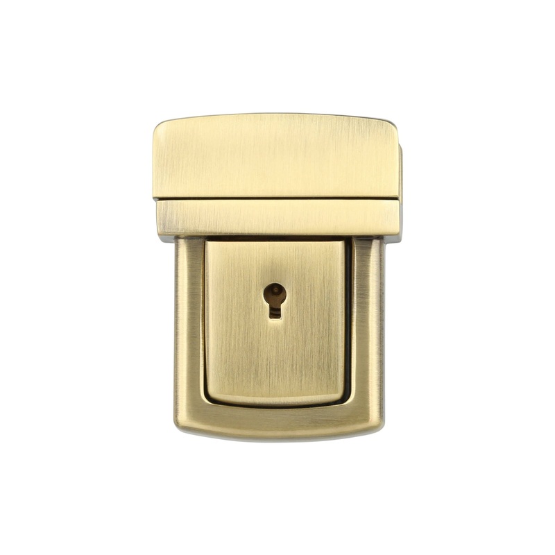 35mm Brushed Brass, Tuck Catch with Lock, Zinc Alloy, #L-361-ANTB