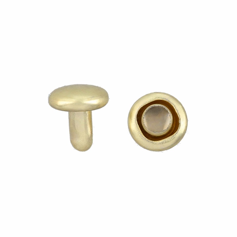 4mm Brass Plate, Double Cap Jiffy Rivet, Iron – PK100, #A-337-BP