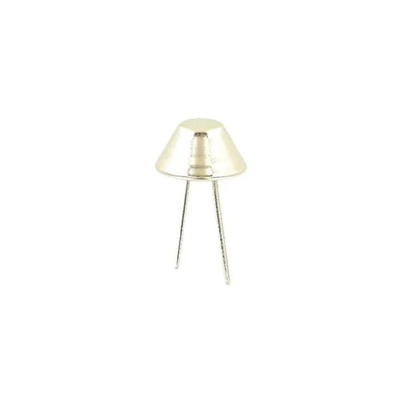5/8 Nickel, Cone Handbag Bottom Stud Prong, Zinc Alloy-PK10, #P-1503-NP