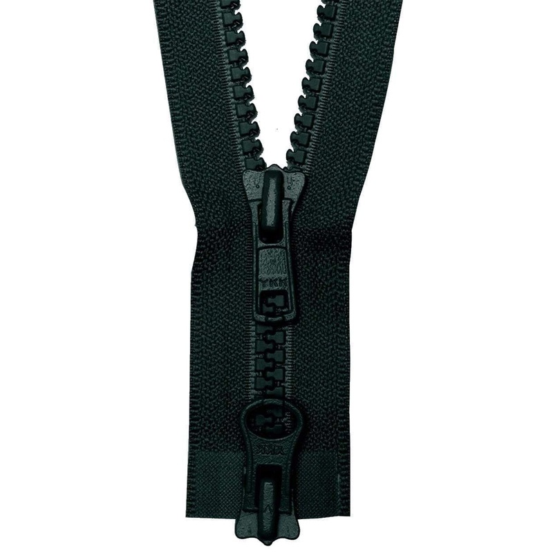 #5 Vislon, Black, 36 YKK Separating Two-Way Jacket Zipper, Plastic, #5VTW-36-BLK