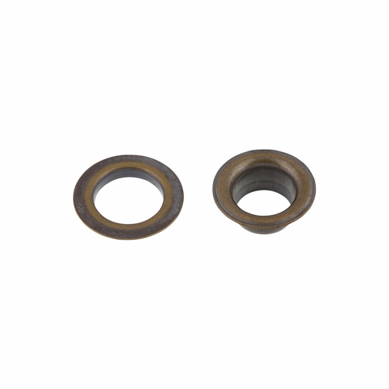 7/16 Antique Brass, Eyelet with Washer, Solid Brass – 12 pk, #A-417