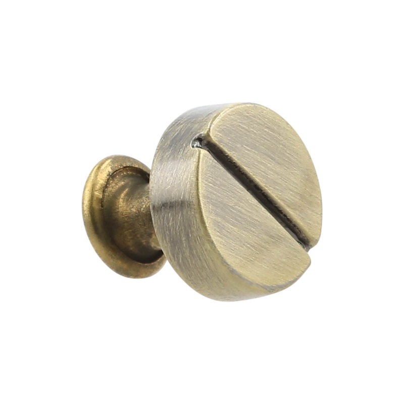 9mm Antique Brass, Flat Screw Top Rivet Stud, Steel – PK5, #P-2852-ANTB