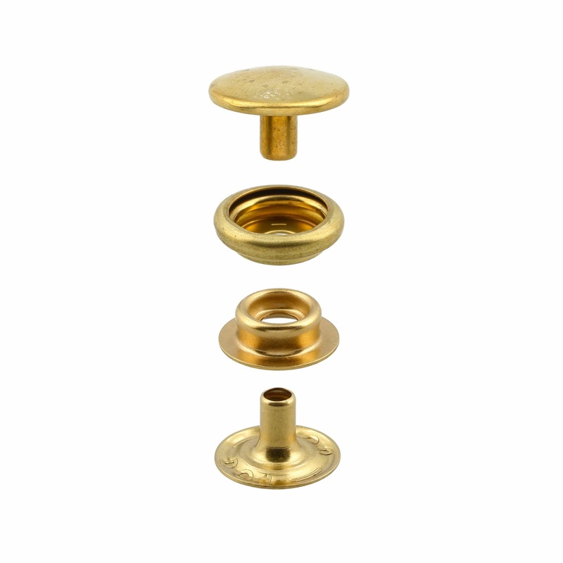 Line 24 Snap Set Solid Brass(Pack of 10 Sets Complete), #WF-036-SB