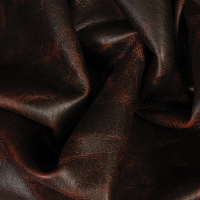 American Bison Leather, Side|3/4 oz.|5/6 oz.|Chocolate|Saddle