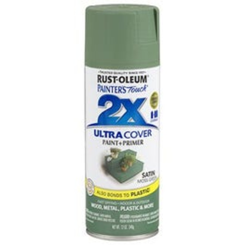 Painter’s Touch 2X Spray Paint, Satin Moss Green, 12-oz.