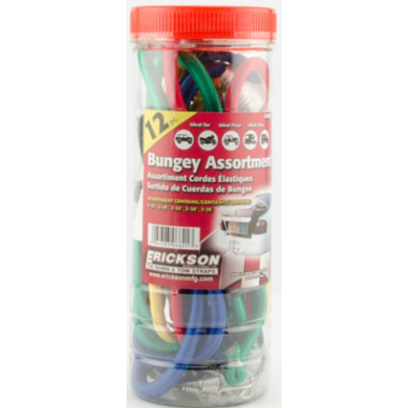 12 PC. ASSORTED BUNGEY CORD