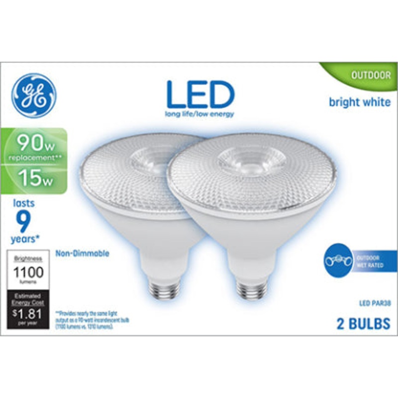 15W PAR38 MED~ L LED 90W BRT WHT EQ 2PK