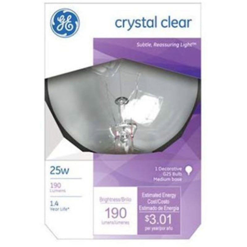 25W Med Clear G25  Incandescent