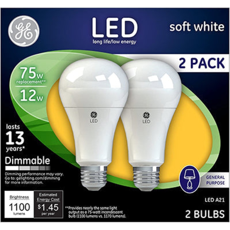 15W LED 100W Eq Soft White A19