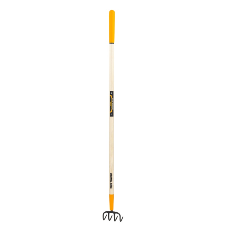 True Temper 4-Tine Forged Cultivator With Cushion End Grip On Hardwood Handle