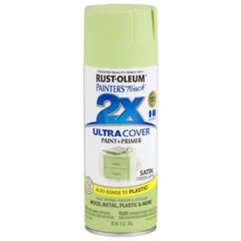 Painter’s Touch 2X Spray Paint, Satin Green Apple, 12-oz.
