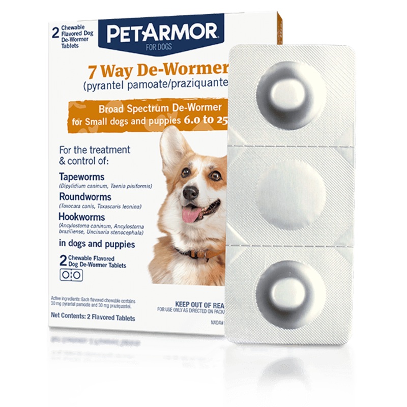 PetArmor 7 Way De-Wormer (Pyrantel Pamoate and Praziquantel) for Puppies and Small Dogs