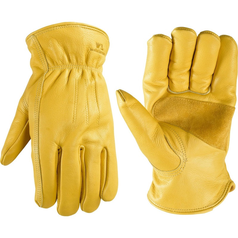 Wells Lamont Mens Cowhide Insulated Shirred Wrist