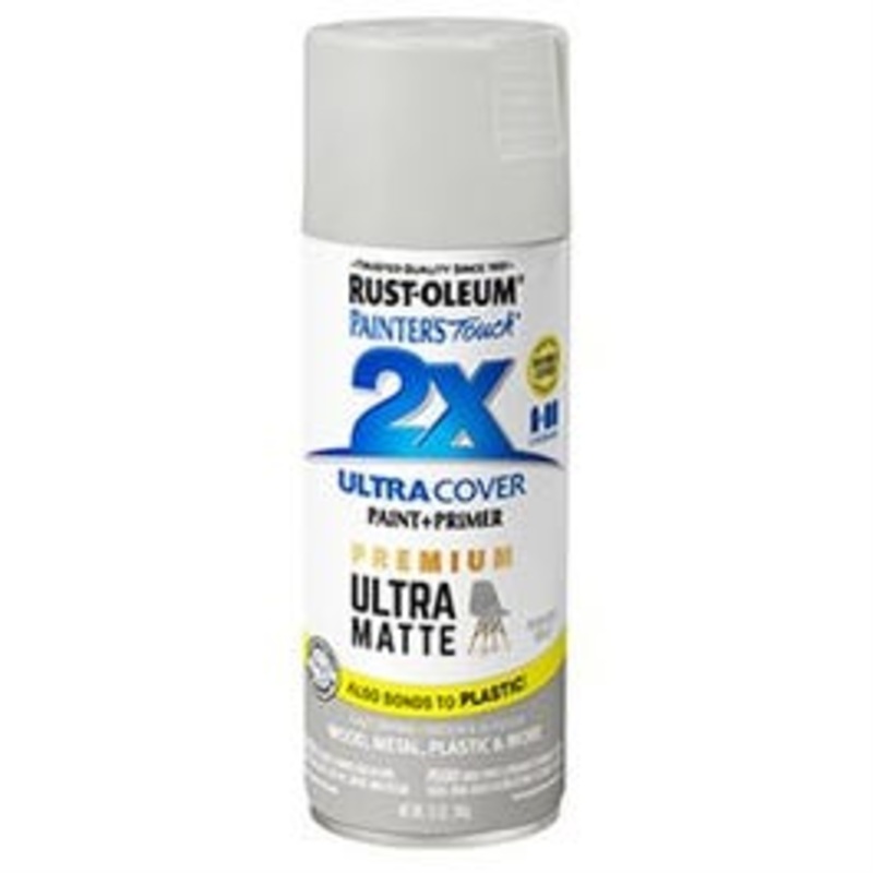 Painter’s Touch 2X Premium Ultra Matte Spray Paint, Perfect Gray, 12-oz.