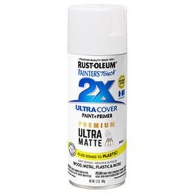 Painter’s Touch 2X Premium Ultra Matte Spray Paint, White, 12-oz.