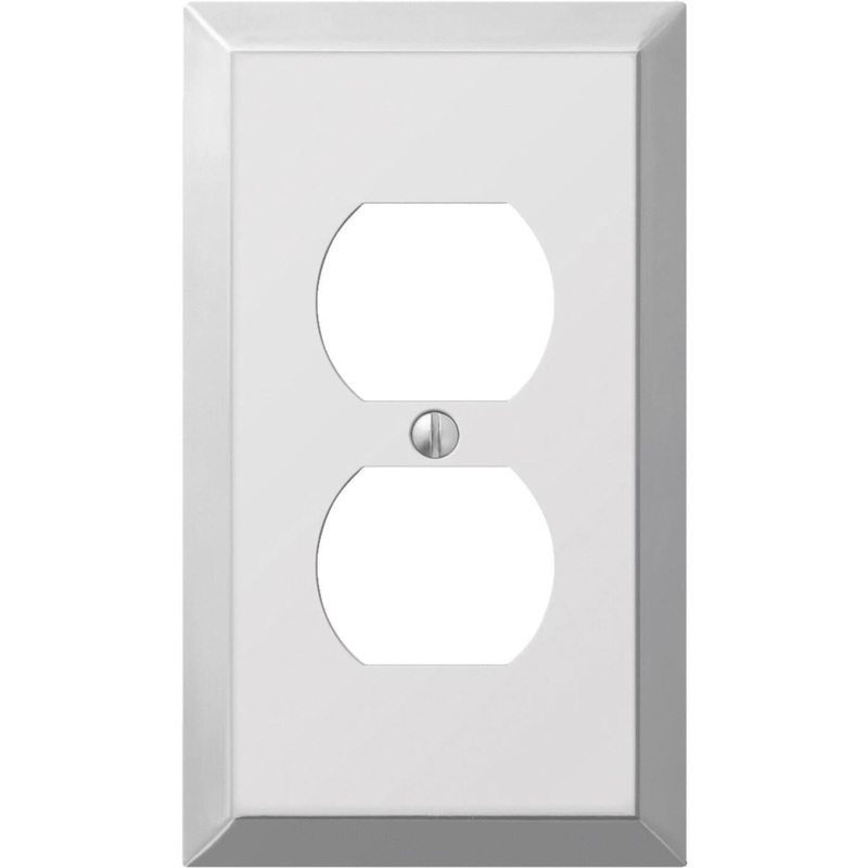 Amerelle 1-Gang Stamped Steel Outlet Wall Plate, Polished Chrome