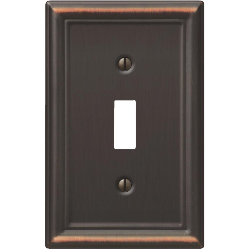 Amerelle Chelsea 1-Gang Stamped Steel Toggle Switch Wall Plate, Aged Bronze
