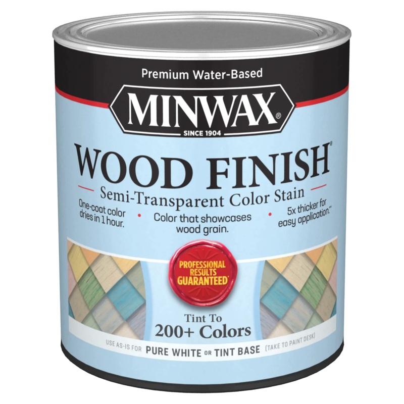 MINWAX Wood Finish Water-Based Semi-Transparent Color Stain, Quart