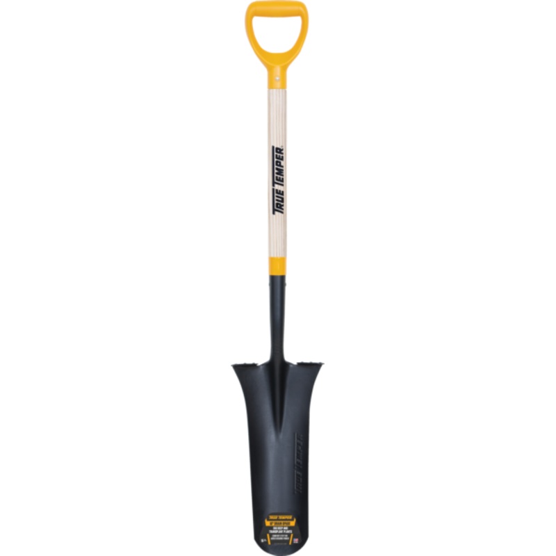 True Temper Drain Spade With Comfort Step Aand D-Grip On Hardwood Handle
