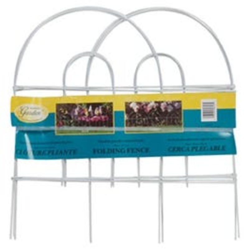 White Round-Top Garden Fence, 24-In. x 8-Ft.